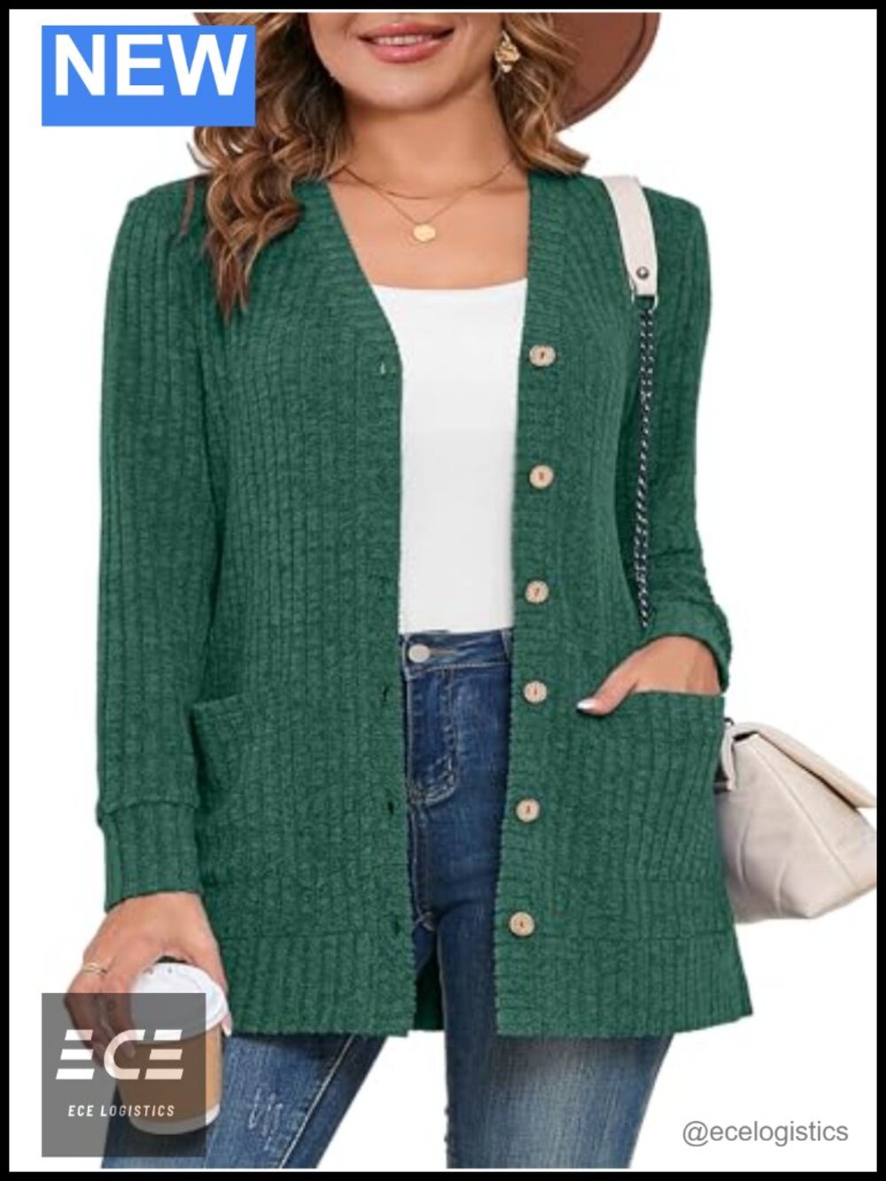 Plus Size Open Front Button Down Lightweight Cardigan with Pockets